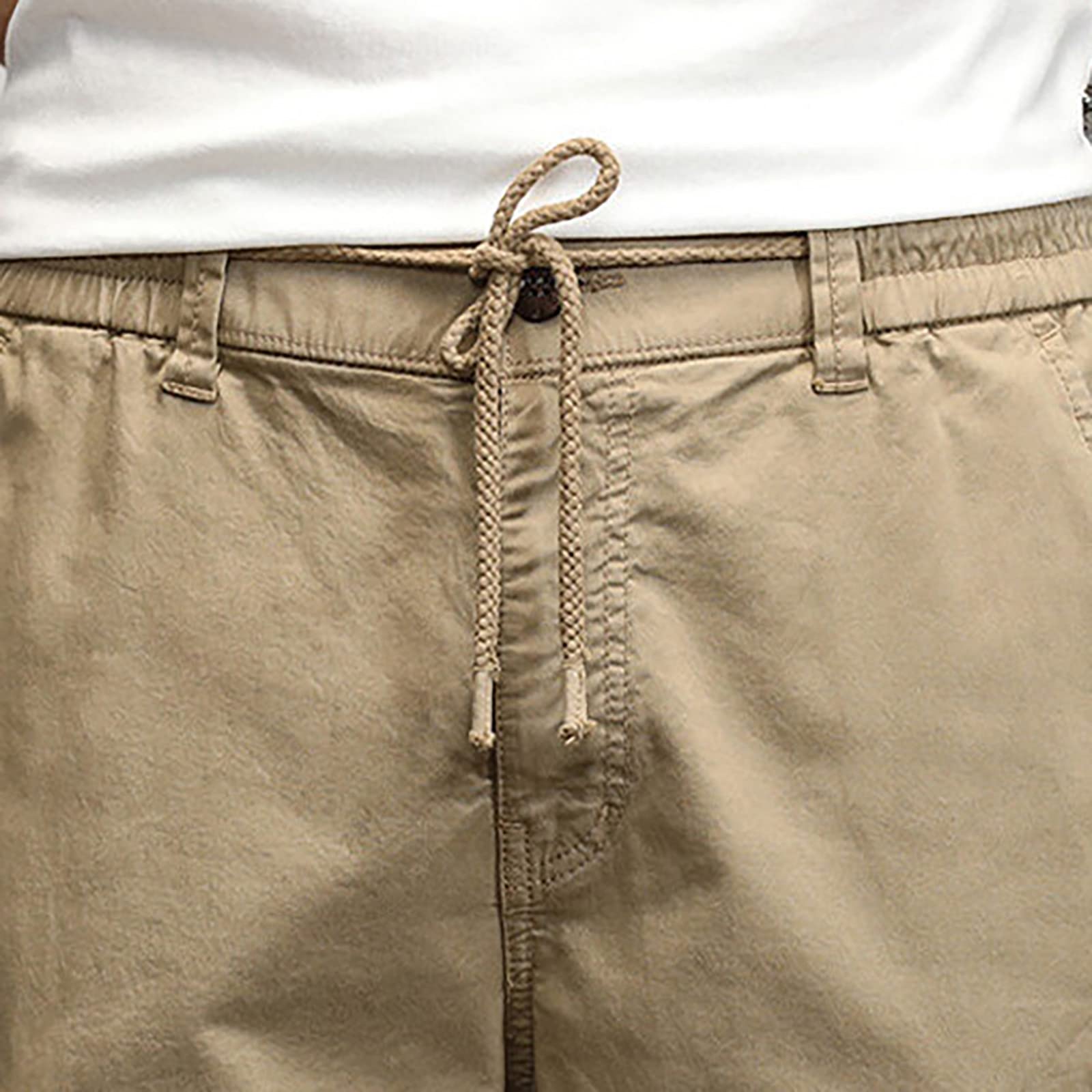 Pantalones cargo para hombre, pantalones de chándal para hombre, de algodón, pantalones de deporte, informales, holgados, pantalones de ocio, cintura elástica con cordón, pantalones de chándal con