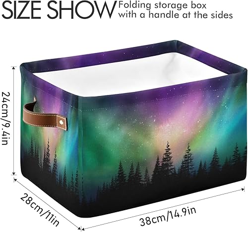 Miniatura 4 de AUUXVA Cesta de almacenamiento abstracta con patrón de teñido anudado, caja de almacenamiento de lona duradera plegable para juguetes, cesta