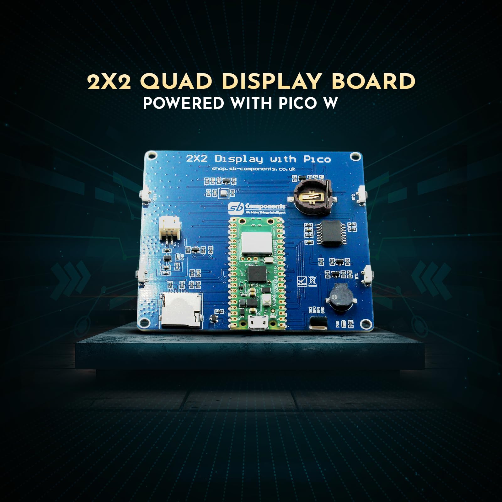 Raspberry Pi Pico Powered 2x2 Quad Display Board Display Board Raspberry Pi Pico alimentato (1,5 pollici quadrato)