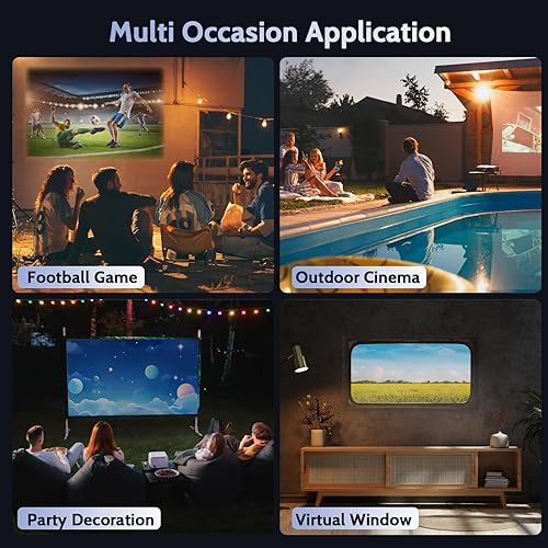 Miniatura 7 de FEARWIKY Mini proyector con WIFI y Bluetooth, proyector portátil de 130 pulgadas con pantalla de 120 ANSI 750P, proyector de película Keystone