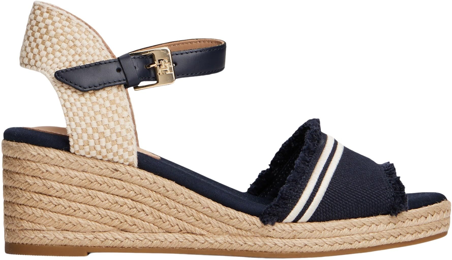 Tommy Hilfiger Alpargatas con cuña Mujer Fringe Canvas con tacón de cuña