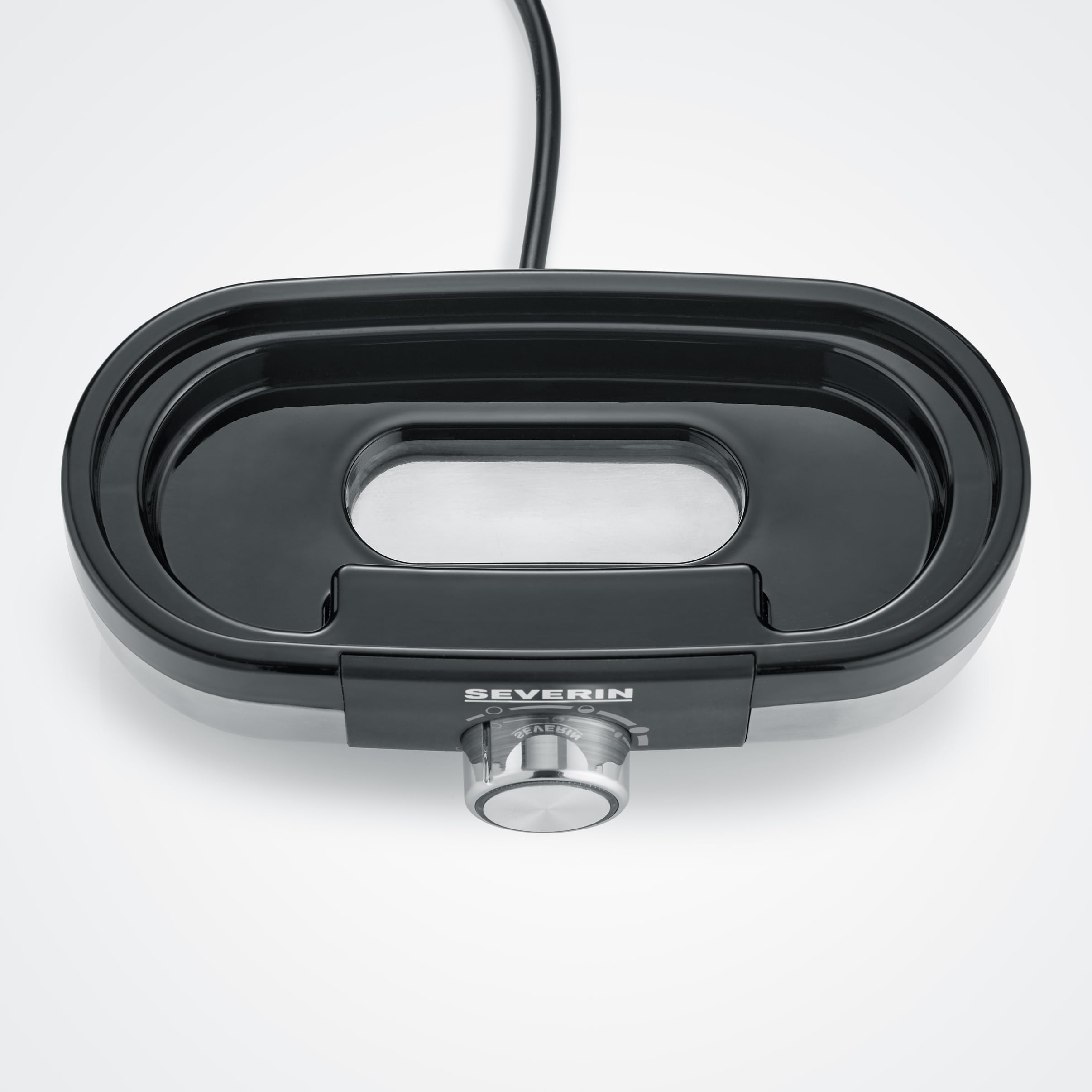 SEVERIN Cuiseur à œufs 270 W, Appareil de cuisson pour 1 à 3 œufs, Doseur d'Eau et Perce-Œufs Inclus, Cuit-œufs avec contrôle électronique du temps de cuisson, Inox, EK 3163