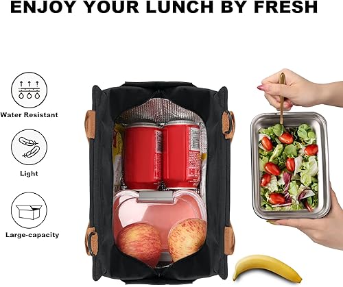 Miniatura 3 de Joymee Lonchera térmica para mujer, con correa ajustable para el hombro, grande, reutilizable, duradera, a prueba de fugas, espaciosa, para mujeres,