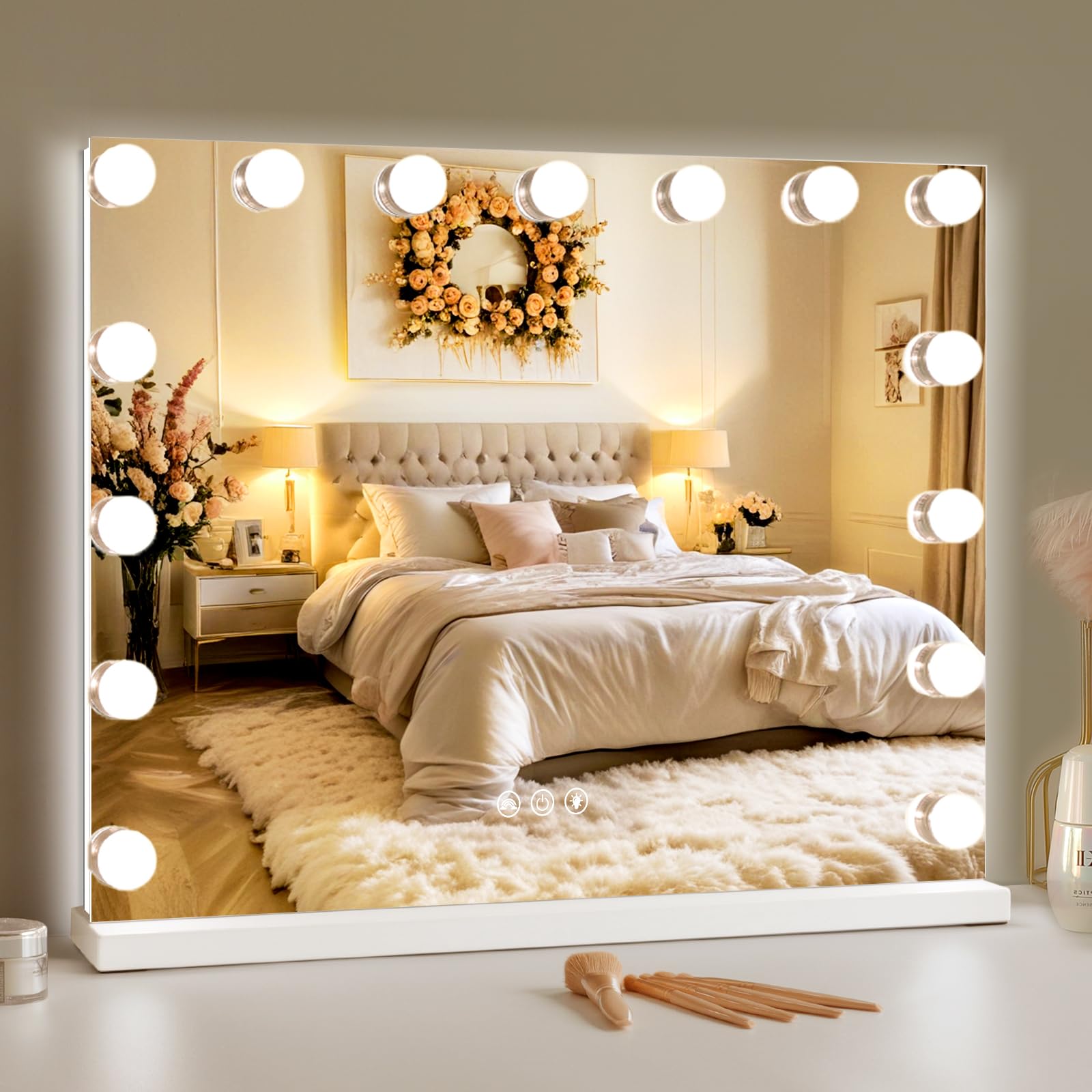 Fenair 女優ミラー ライト付き 卓上 ハリウッドミラー 壁掛け 2仕様