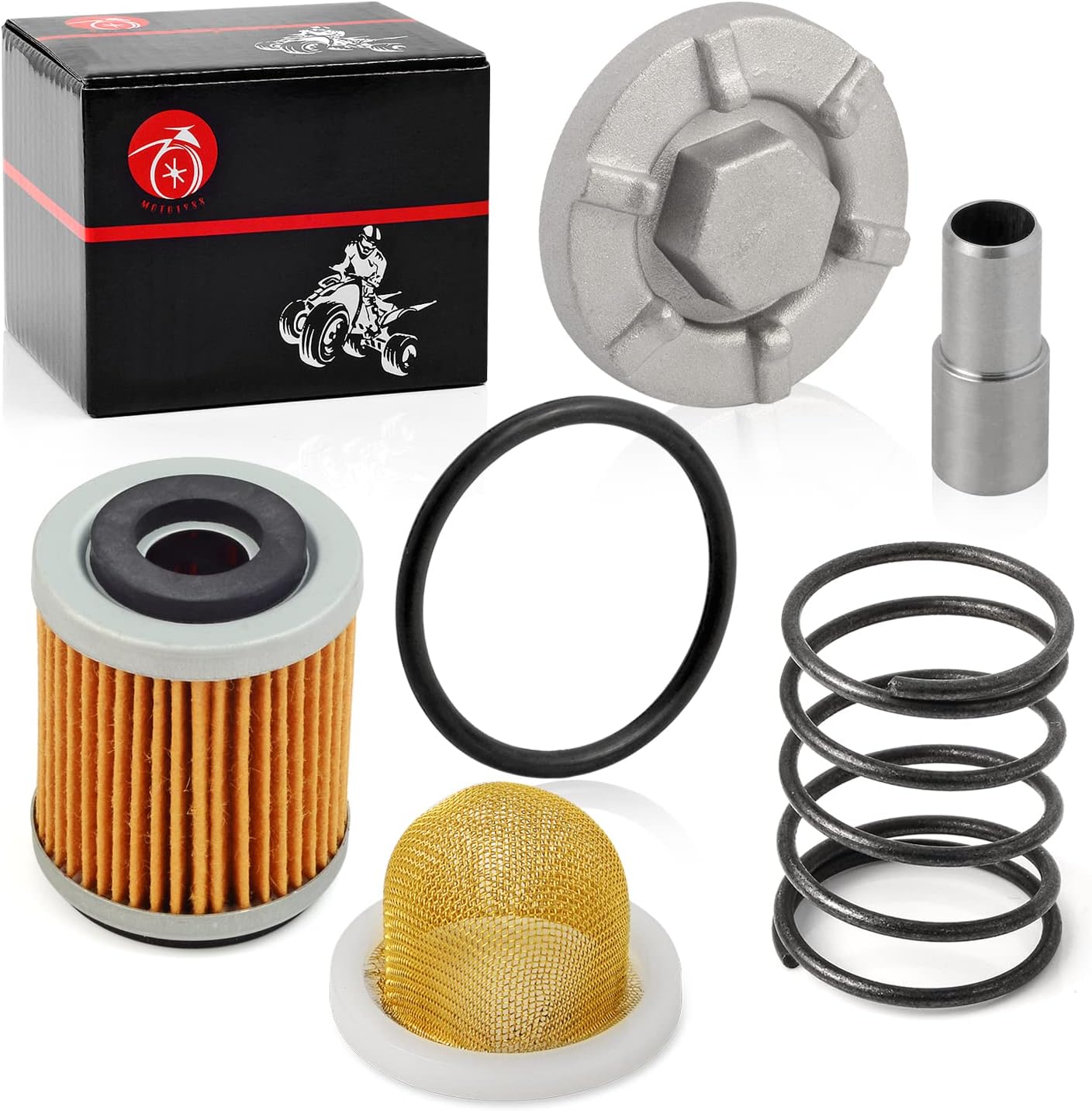 Oil Drain Plug & OIL FILTER + OIL STRAINER + Spring For YAMAHA Raptor 350 Warrior 350 Big Bear 350 400 Wolverine 350 Moto 4 YFM350ER