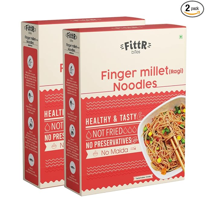 Finger Millet (Ragi, Nachini) Healthy Noodles | No Maida | No MSG | Not Fried | Pack of 2