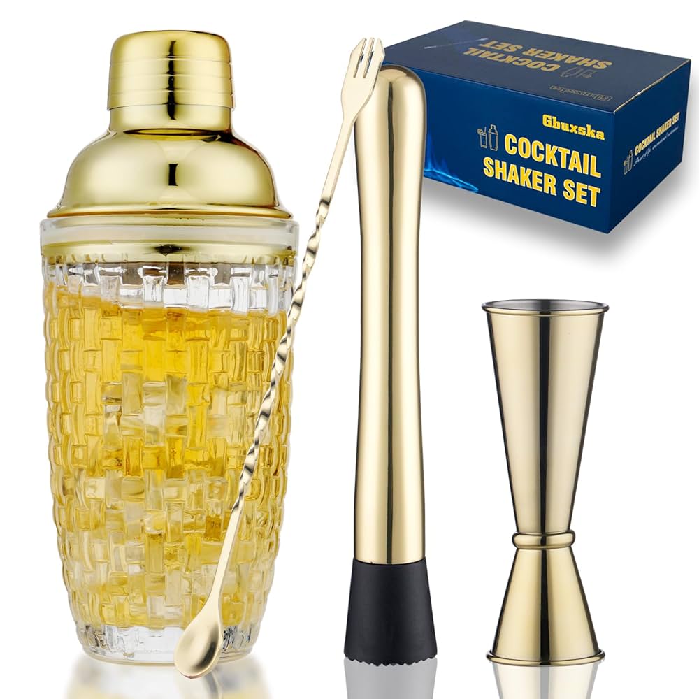 Amazon.com: Gbuxska Gold Cocktail Shaker Set- Includes