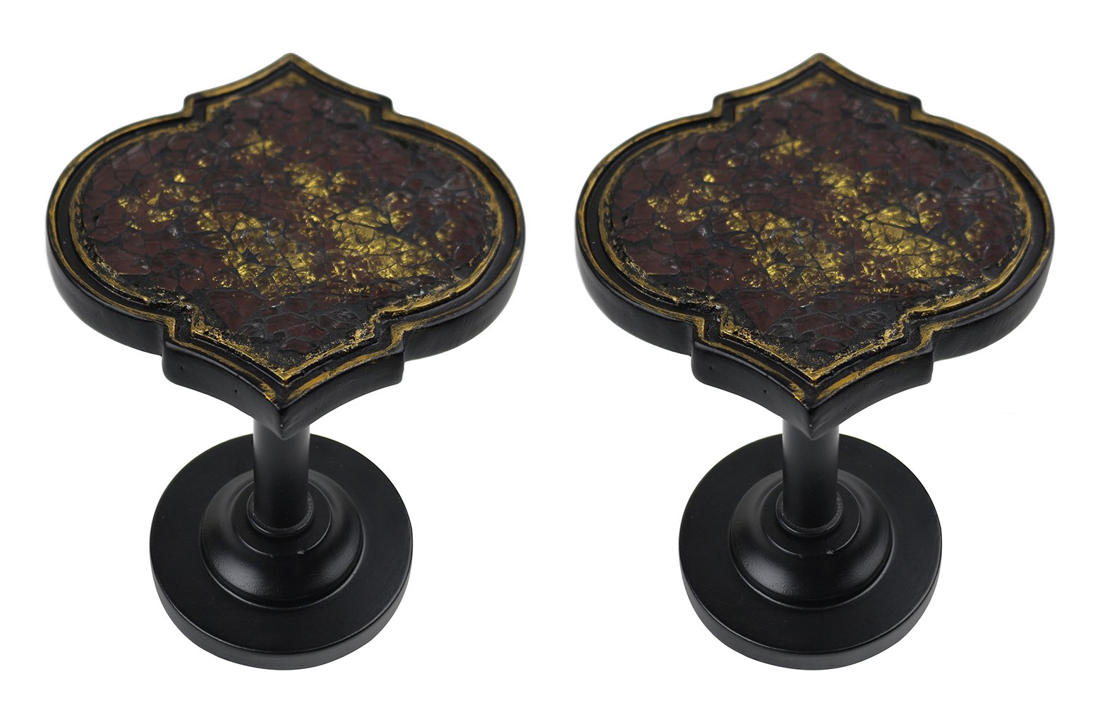 Urbanest Set of 2 Moroccan Medallion Drapery Holdback, Burnt Gold with Mosaic Glass