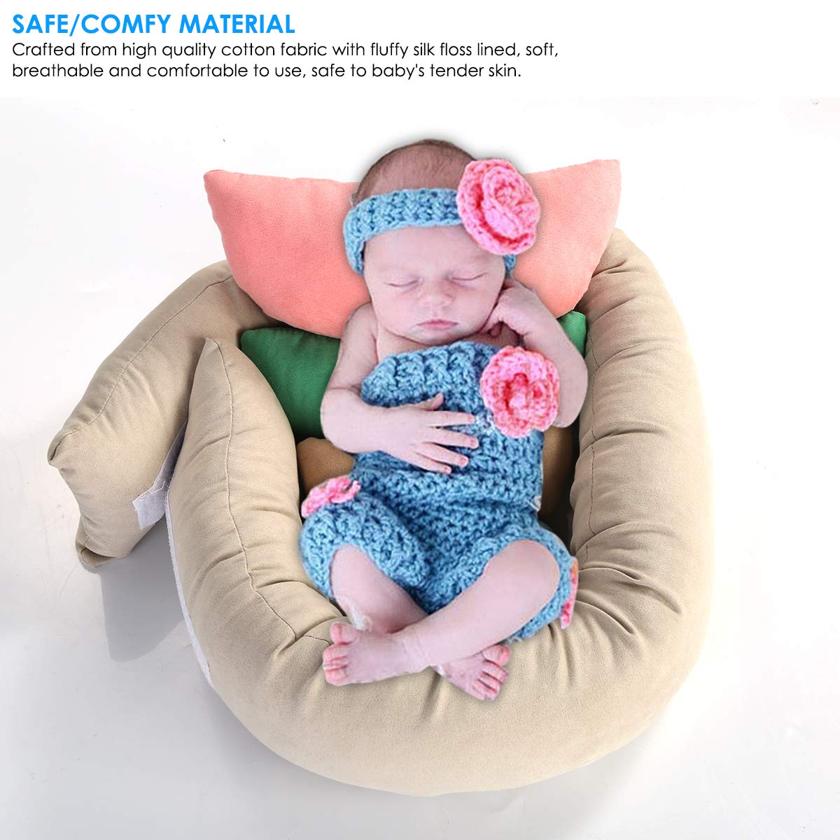 DERCLIVE Lot de 6 coussins de pose pour photographie de nouveau-né - Accessoires de photographie pour bébé de 0 à 3 mois