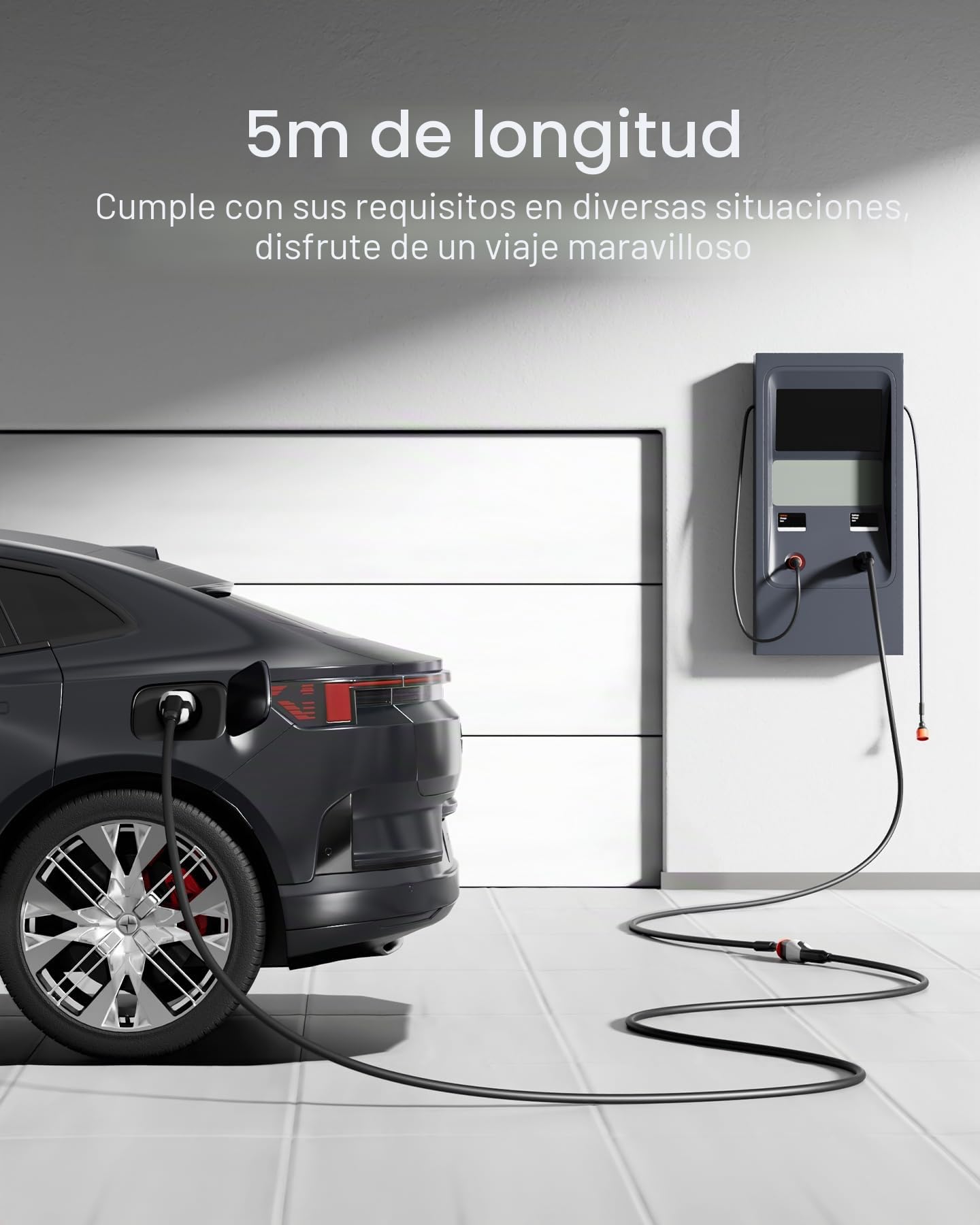 tomons Cable de Carga Tipo 2, 11 kW, 5m, 16 A, 3 Fases | Carga rápida|CE/TUV | IP55 | para EVs y PHEVs |compatible Model S/3/X/Y, ID.3/4, E-Tron, ZOE |bolsa de transporte incluida