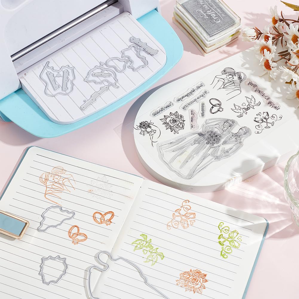 Set Timbri Trasparenti E Fustelle INFUNLY Per Biglietti Auguri, Parole Di Benedizione, Halloween, Natale, Compleanno, Fai Da Te, Scrapbooking