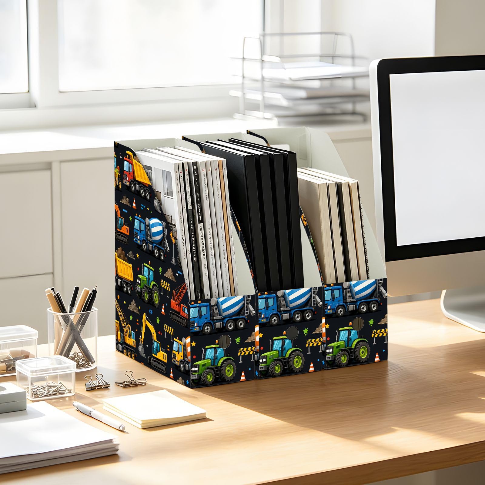 Organiseur de bureau coloré en polypropylène lisse noir