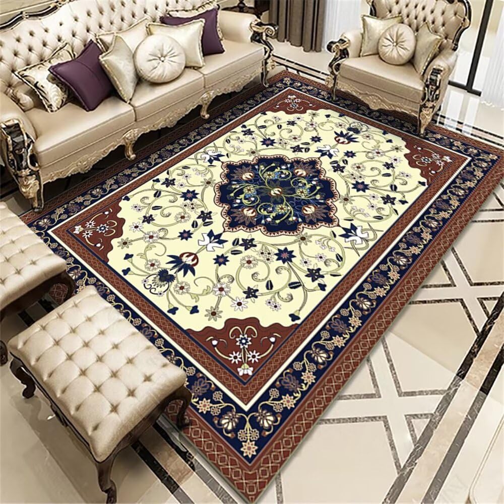 Decoration Chambre Ado Fille Moderne Tapis Paillasson Tapis de Centre de Salon de décoration de Grand Motif Marron Facile à Entretenir Tapis De Jeux Bebe 200X260CM