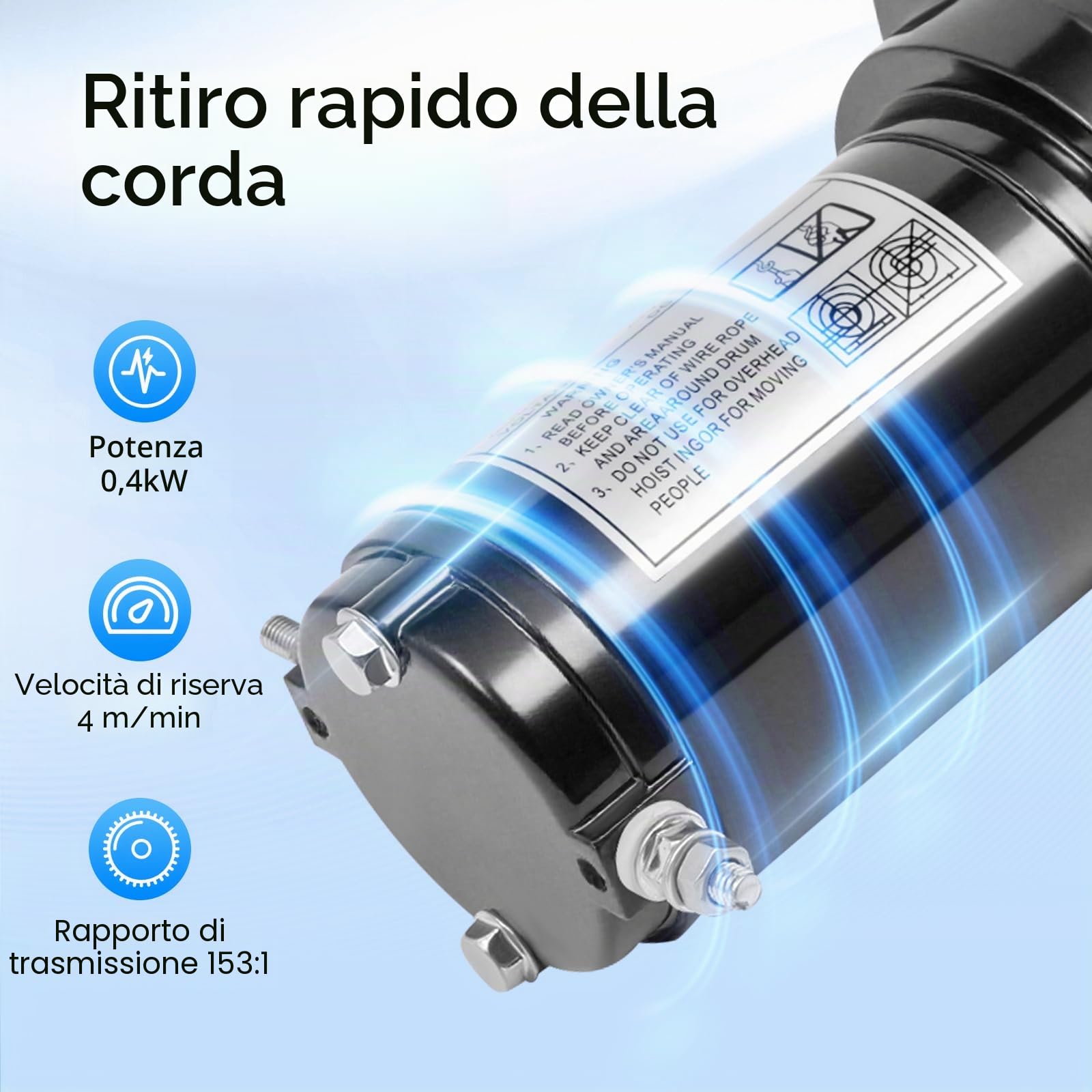 Sollevatore elettrico con fune in acciaio, 6 m e motore DC12 V, verricello per auto, carico di trazione, 900 kg, verricello con telecomando, argano per fuoristrada e soccorritori