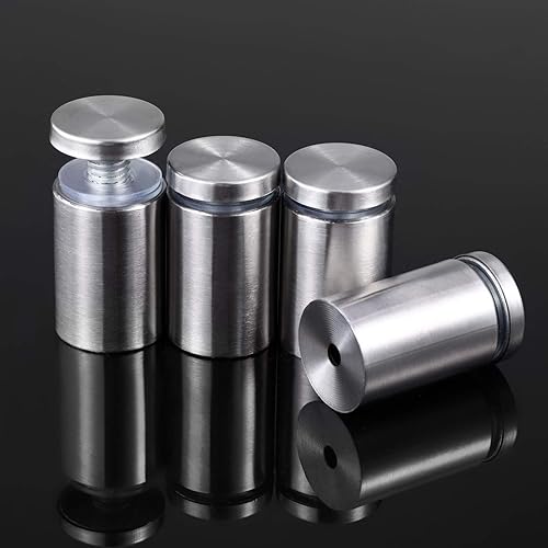 Miniatura 66 de Pelopy 8 tornillos de separación de letreros para anuncios, soportes de pared de acero inoxidable, clavos acrílicos de vidrio (1 x 1 pulgada)