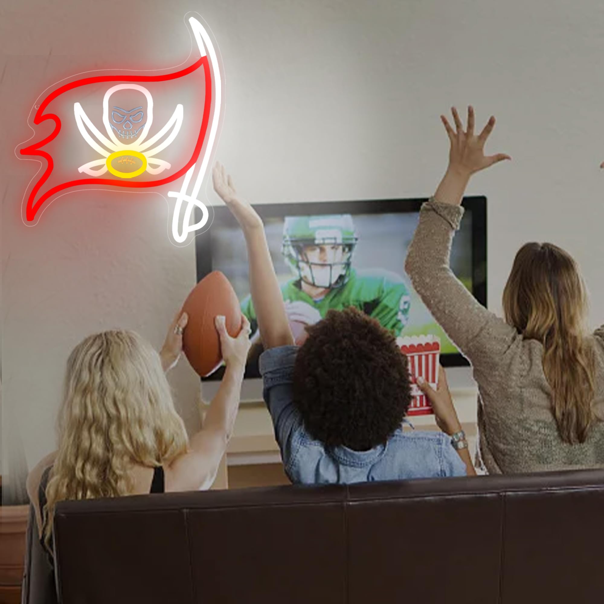 Insegna al neon per decorazione da parete con logo della squadra di calcio, luce al neon sportiva a LED, decorazione per uomo, camera da letto dei ragazzi, club, feste, regali per uomini, ragazzi e