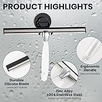 Vista 4 de LEVERLOC Escobilla de ducha para puerta de cristal de ducha, escobilla para puertas de ducha, espejos, ventanas de automóvil, escobilla de baño