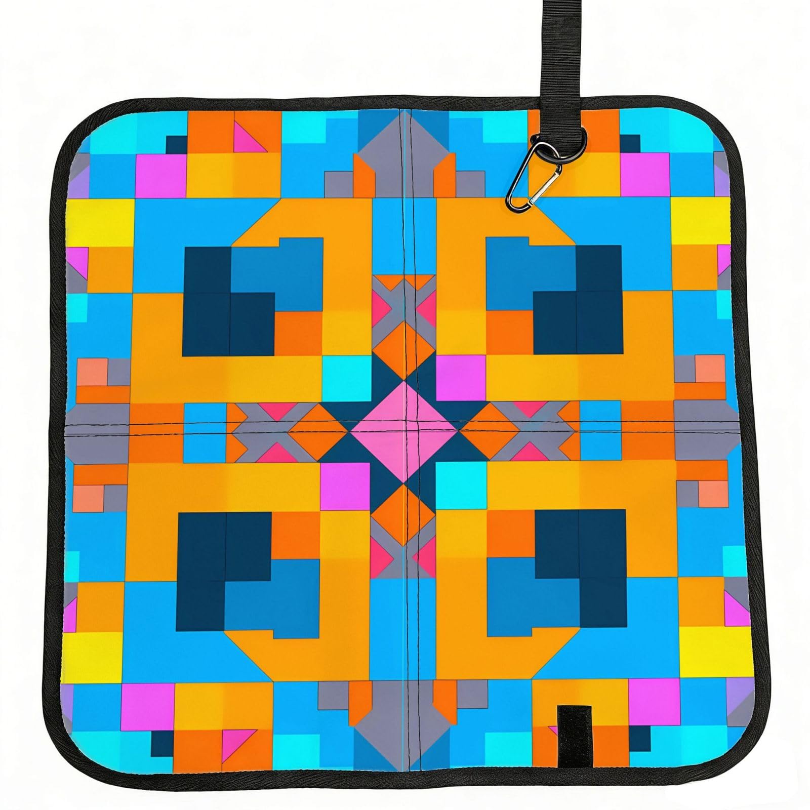 MROWYC numerical jigsaw puzzle Printed Foldable Seat Cushion - Portable with Carabiner, for Stadium, Camping, Hiking