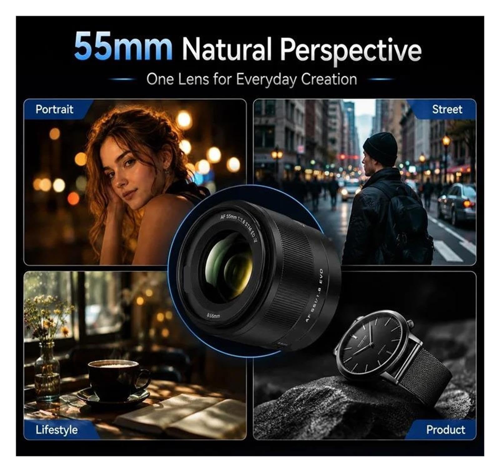 Compatibile con Sony, obiettivo AF full frame F1.8 EVO da 55 mm