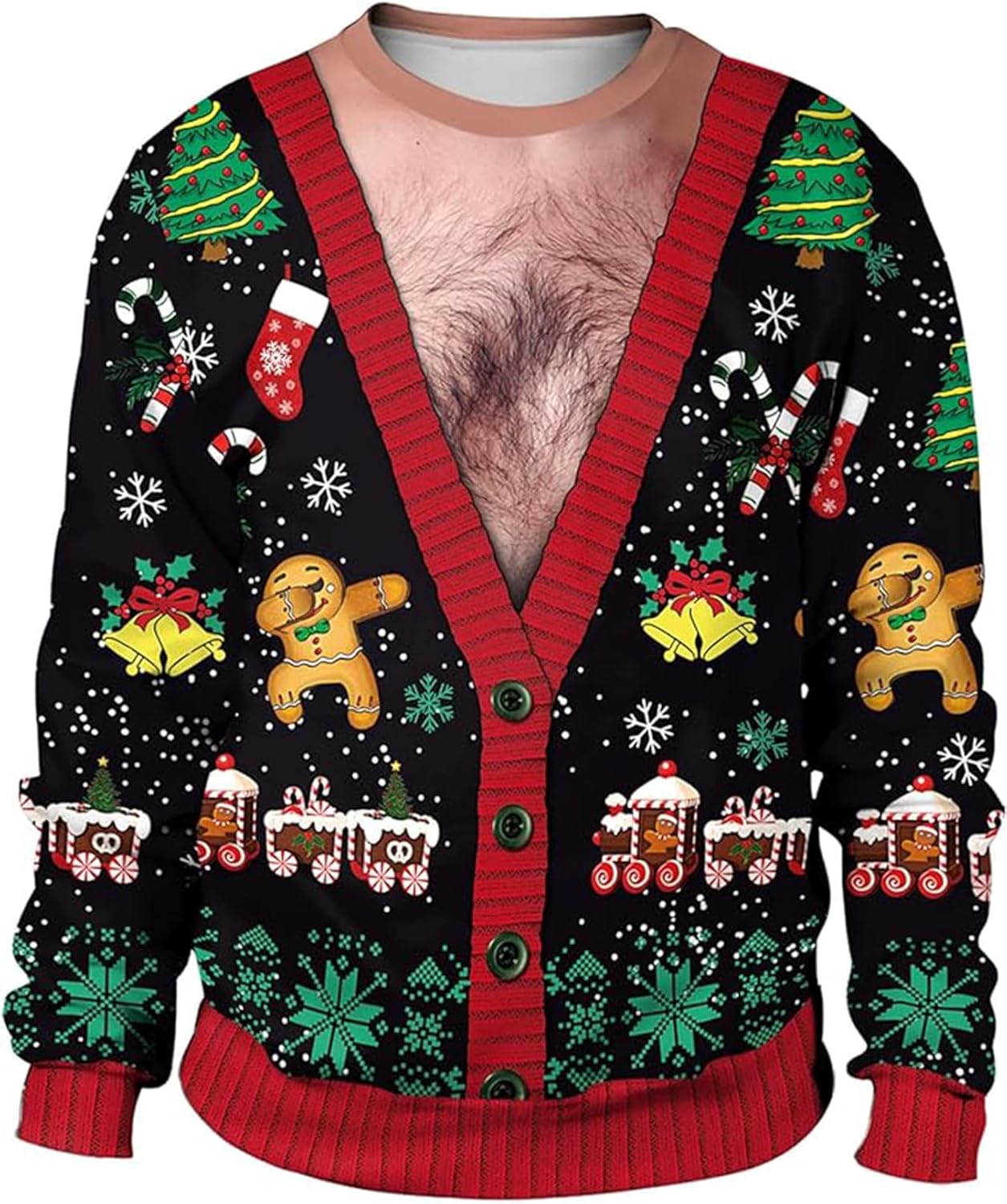 NTSWZYS Unisex Adult Ugly Christmas Sweatshirt 2025 Crewneck 3D Printed Funny Sweatshirts Long Sleeve Holiday Pullover Top