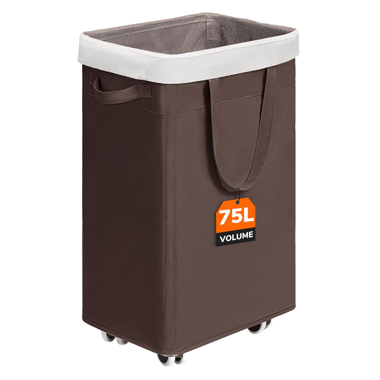CHICVITA 75L Large Rolling Laundry Basket with Wheels & Wash Bag