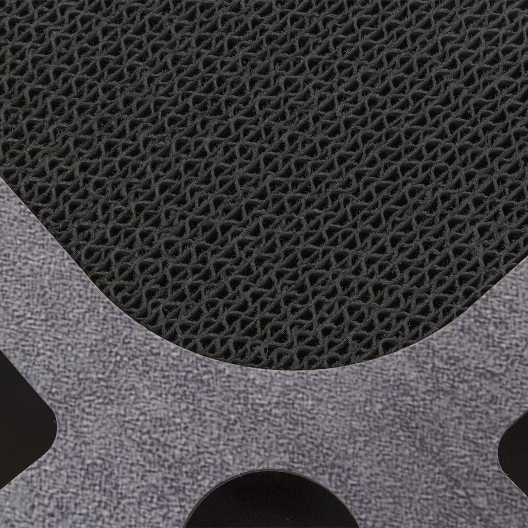 CanadianCat Company | XXL Katzenspielplatz 85 x 54 x 5,8 cm mit integrierter Kratzpappe | PlayPlate Black Edition - schwarz betonlook