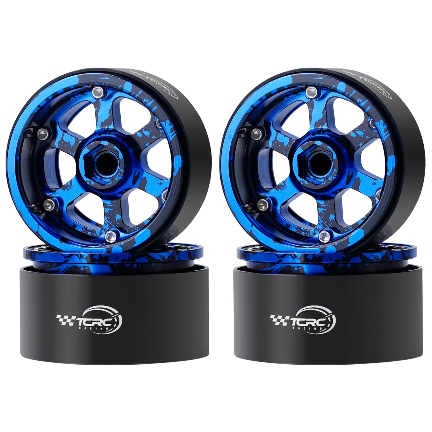 4PCS 1.9" Splash Anodized Aluminum RC Beadlock Wheels - High Mass Hubs For TRX4, SCX10, 1/10 Scale Crawler - View #9