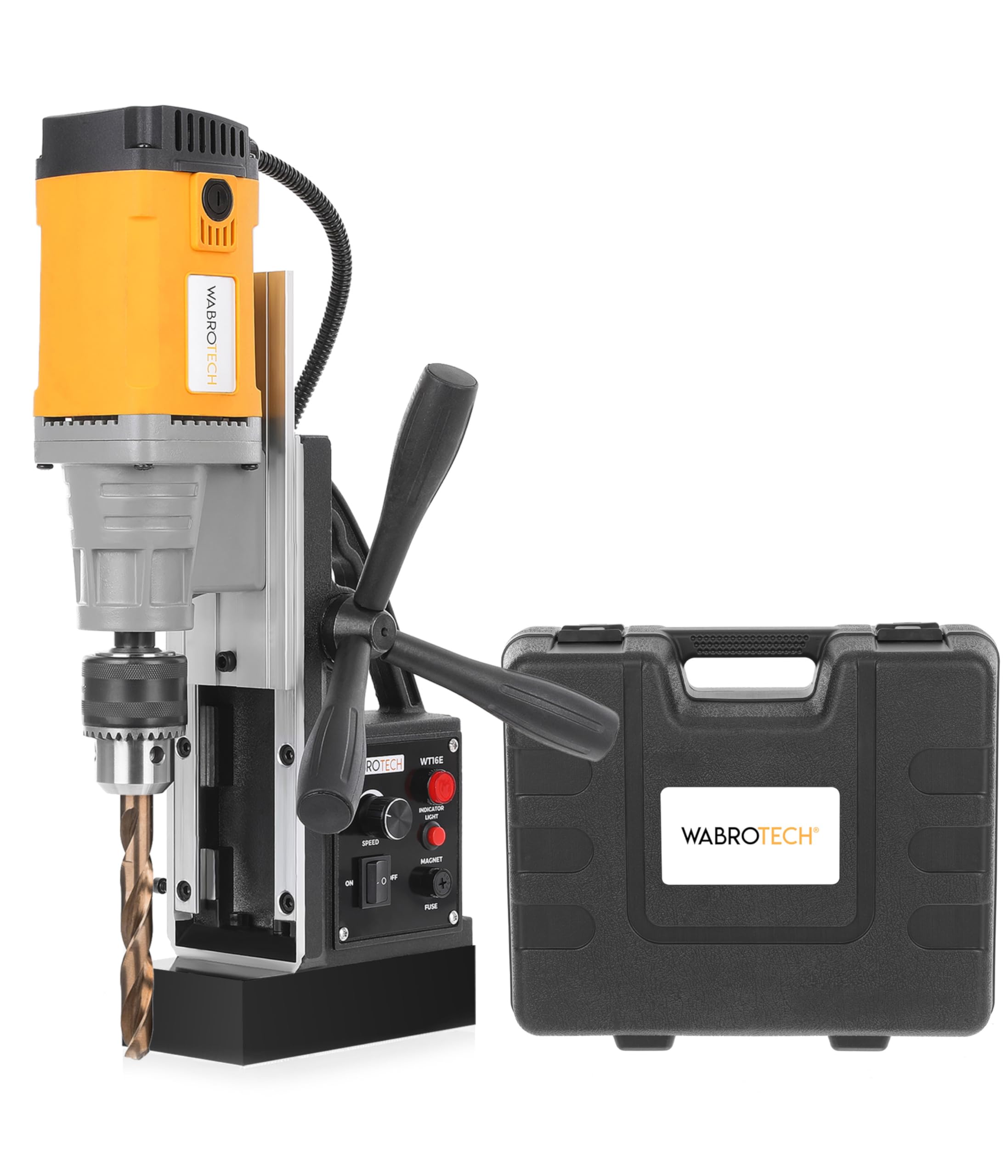 WT16E Magnetbohrmaschine Ø 30 mm - Magnet Kernbohrgerät 680 U/min - Magnethaltekraft 11500 N - Tragbar Magnetbohreinheit 1380 W für Metallbearbeitung – Kernbohrmaschine 10 kg – Magnetbohrer