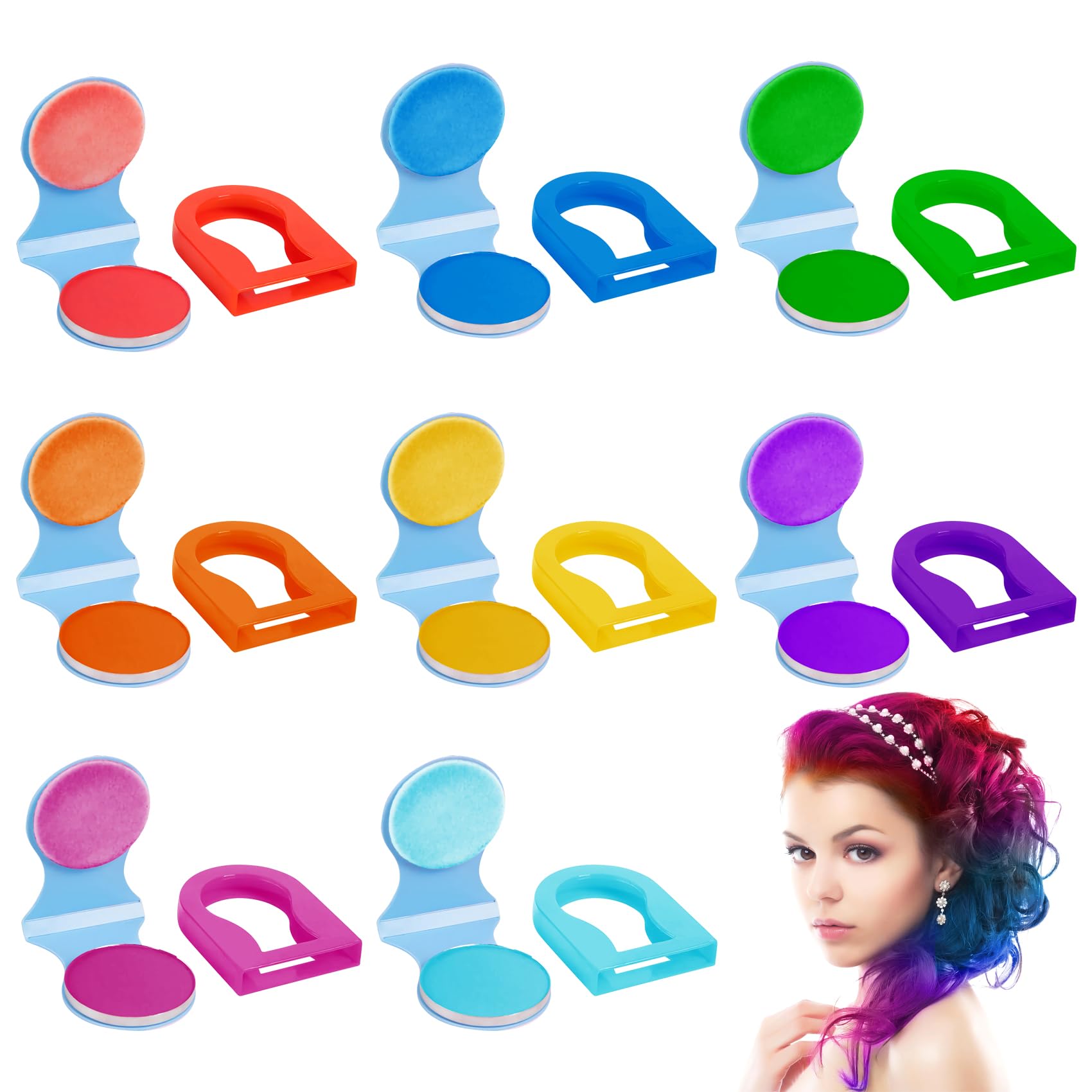 OneNine 8 Colors Temporary Hair Chalk Hair Dye For Girls Kids Adults, Non-Sticky Washable Hair Dye, Vibrant Hair Color Makeup Kit For Sport Events, Halloween, Christmas, Birthday, Cosplay, Party
