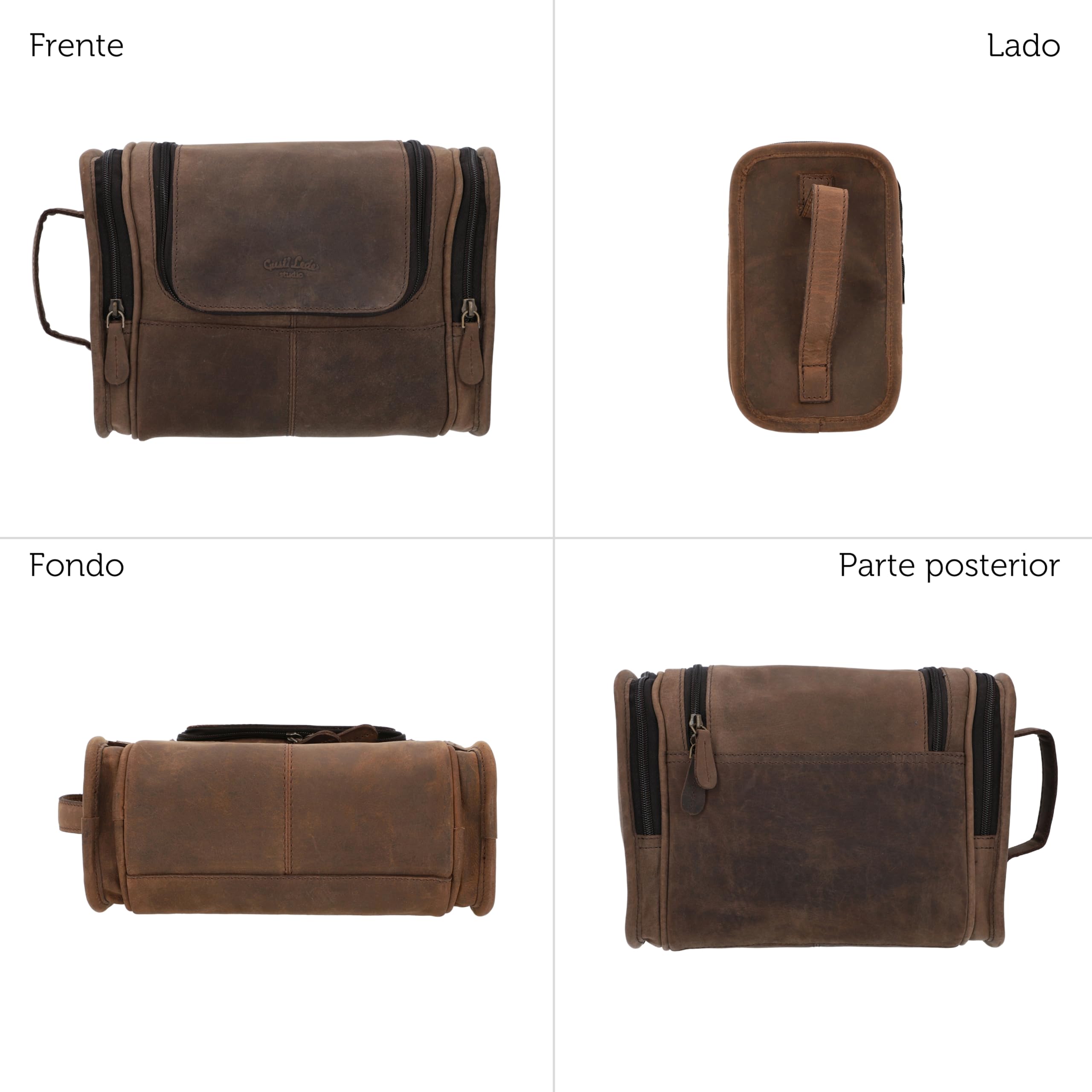 Gusti Leder Studio Chester Neceser de Cuero Bolsa de Viaje Impermeable Bolso para Cosméticos Maquillaje Make Up Utensilios Accesorios 2H30-20-4wp
