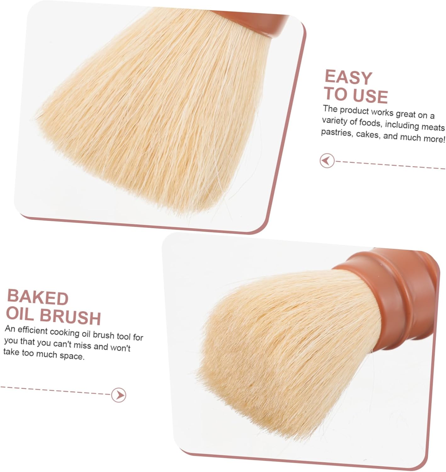 ibasenice Oil Brush Pastry Brush Sauce Hot Meat Food Brush Basting Cooking Grill Dish Charcoal Baster Brush