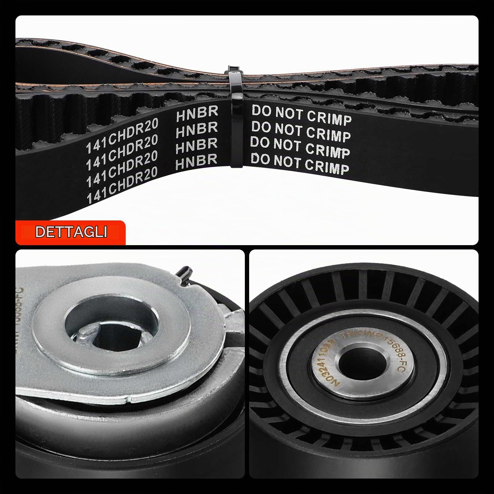 Frankberg Kit cinghia di distribuzione set cinghia di distribuzione | Compatibile con: Proace Verso Bus MPY, C-Max II Van, Grandland X A18 P1UO, Fiesta VII Van, 308 II L3 LB LH LP LW