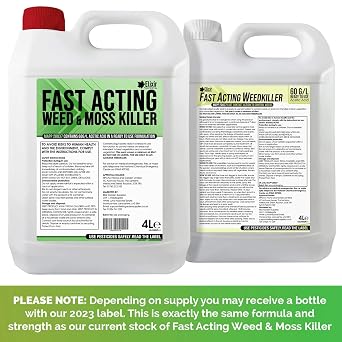 Elixir Gardens 4 Litre Fast Acting Glyphosate-Free Weed & Mosskiller | Child and Pet safe Organic & Natural Ready-to-Use Acetic Acid Formula 60g/l | Results in 24 Hrs | 4 L with Spray Head & Hose x 2