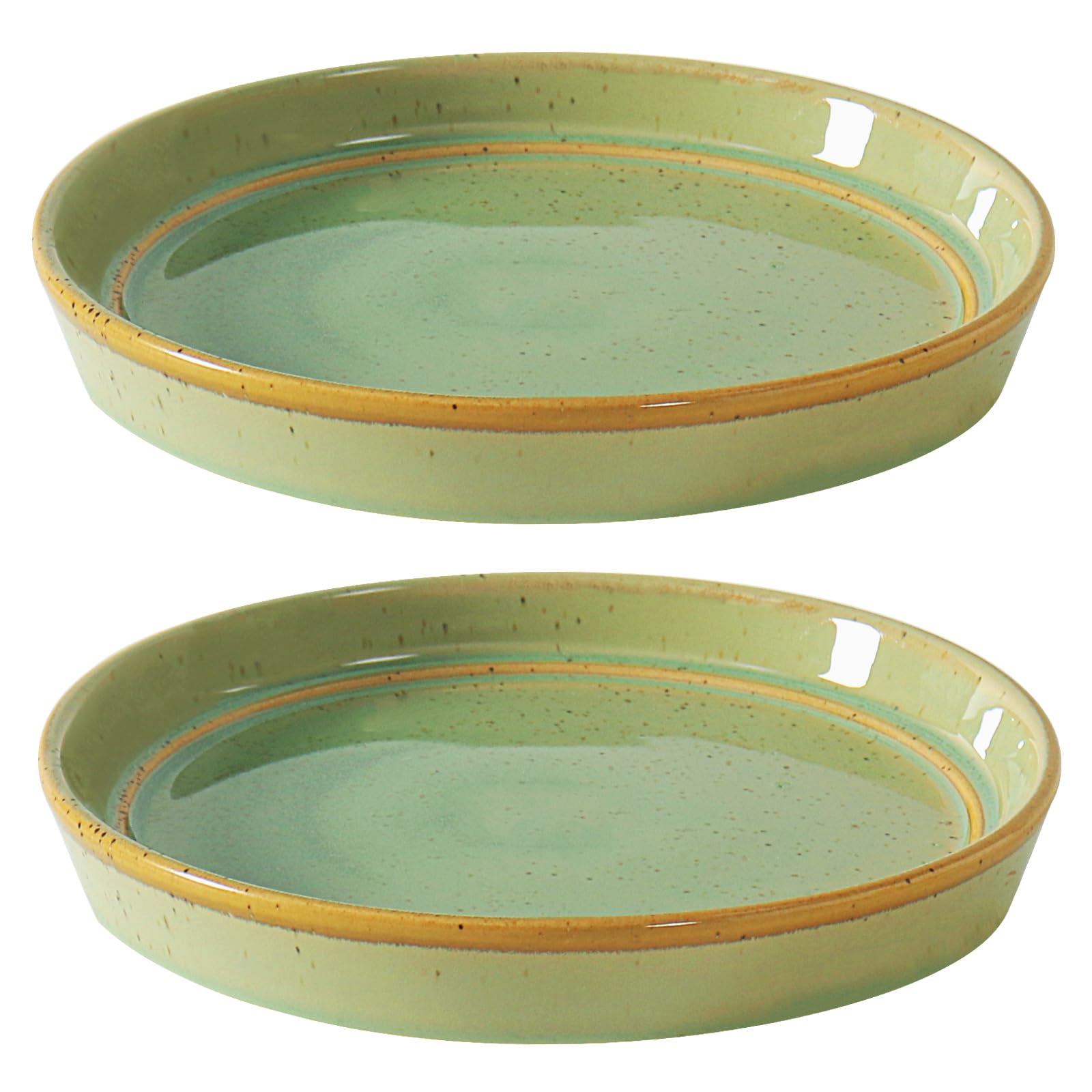 Plant Saucers - 2 Pack Ceramic Drainage Trays -9 Plant Saucers - 2 Pack Ceramic Drainage Trays -9