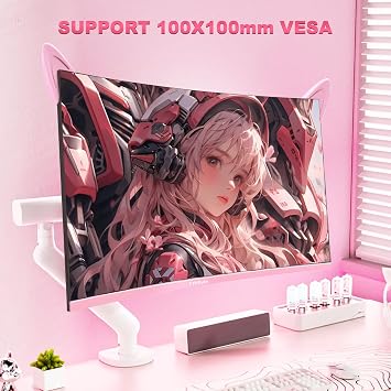 FYHXele 27 inch Gaming Monitor, Pink 1800R Curved Monitor, FHD-1920X1080P, 165Hz, 1ms, Fast IPS, FreeSync Hdmi Monitor with Ultrathin, HDMI/DP/USB Vesa/Wall Mount Computer Monitor-Pink