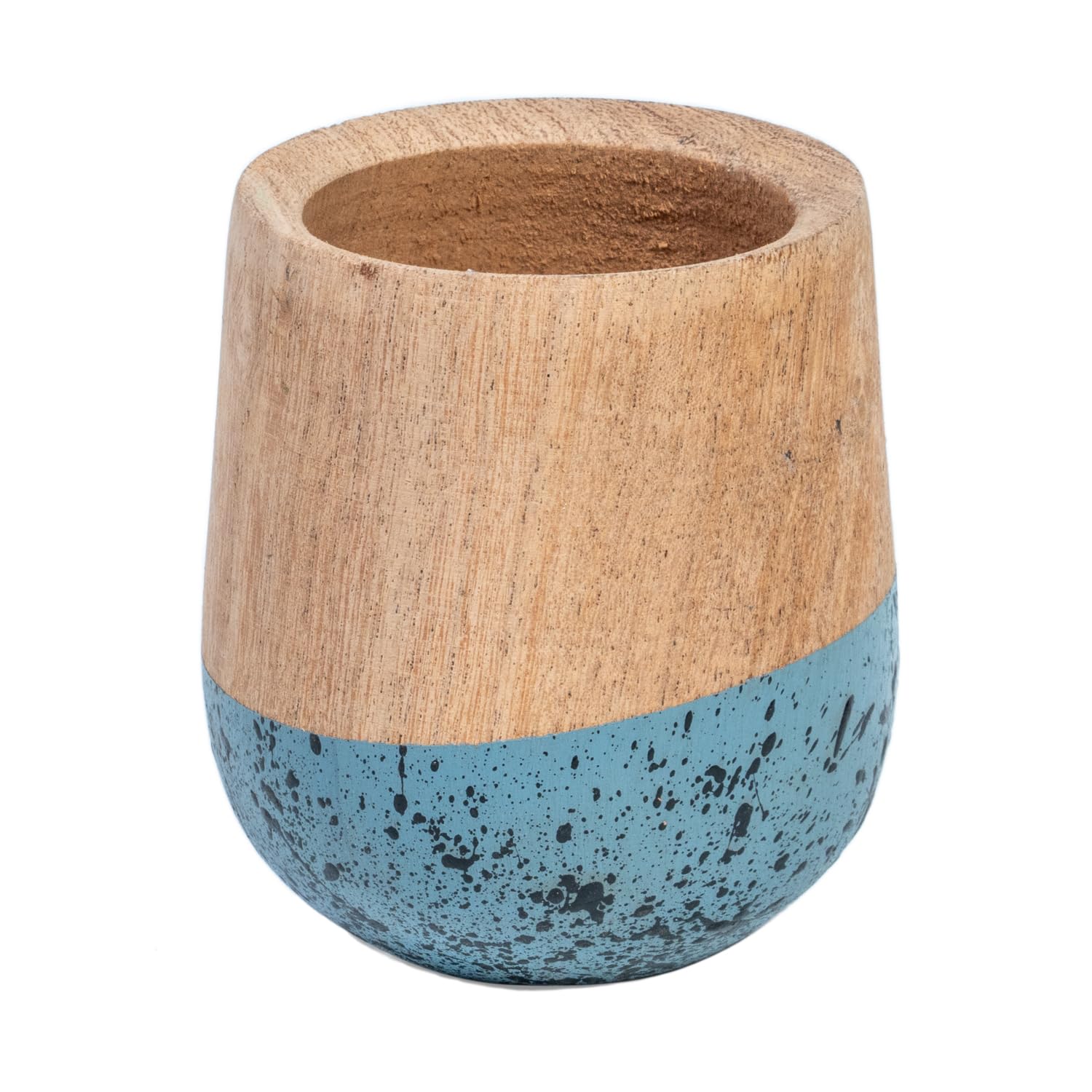 Mate Algarrobo Perita Salpicado Pintado Artesanal Argentino Yera Azucar (celeste)