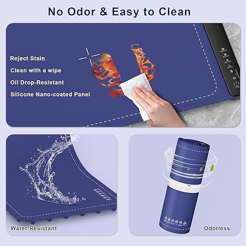 Miniatura 8 de Tapete de calentamiento para alimentos, bandejas de calentamiento con 4 niveles de temperatura, tecnología de calefacción de 10 segundos, calentador