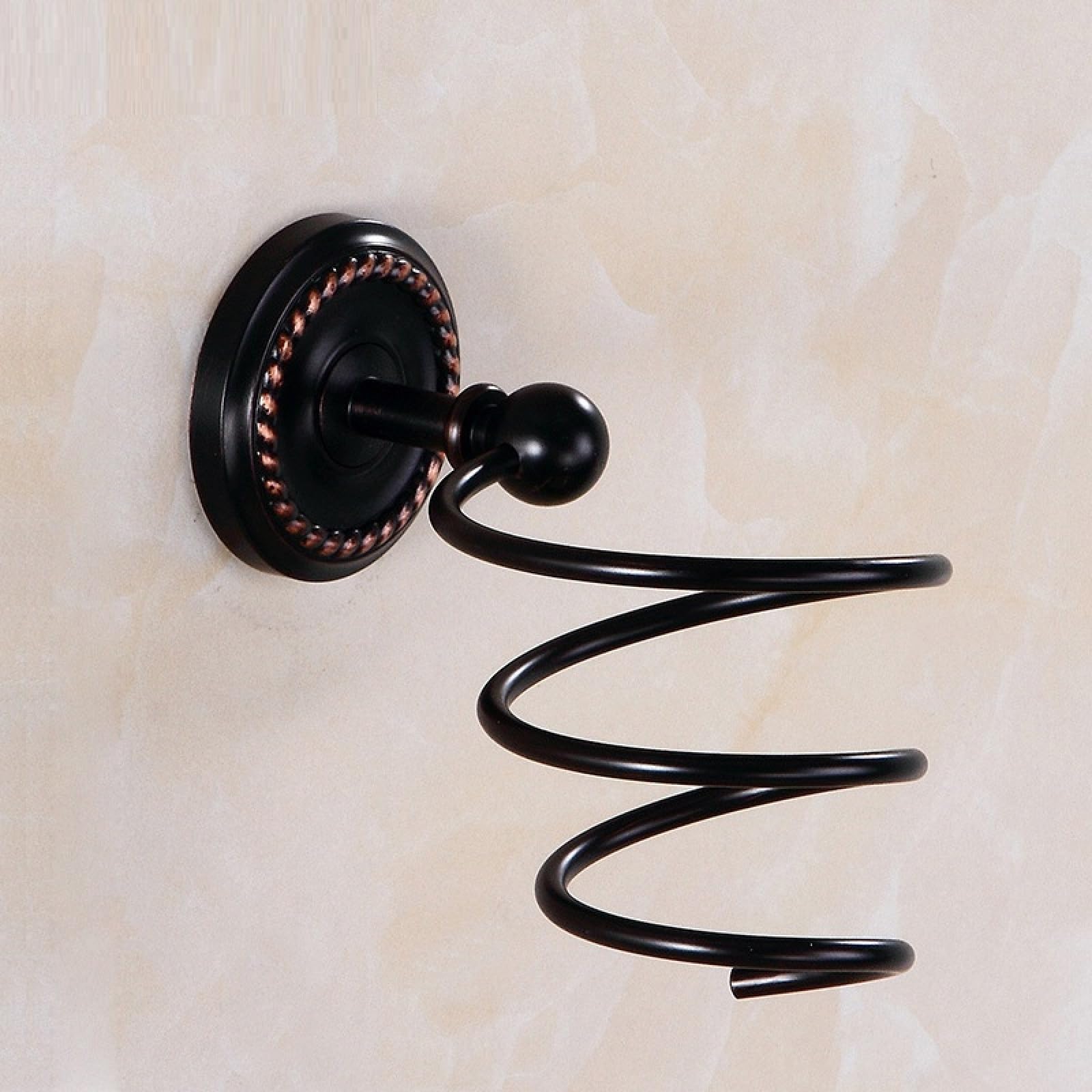 Fanjubei Black Antique Brass Mahua Bathroom And Bathroom Hangers, Hair Dryer Stand