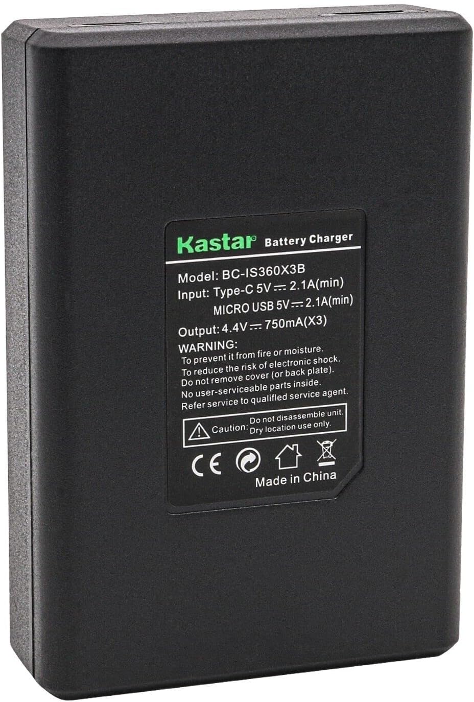 Kastar 4-Pack IS360X3B Battery and Triple USB Charger Compatible with Insta 360 X3 Rechargeable Lithium Polymer Battery, Insta360 X3 72MP Waterproof 5.7K 360° VR AI Action Helmet Camera