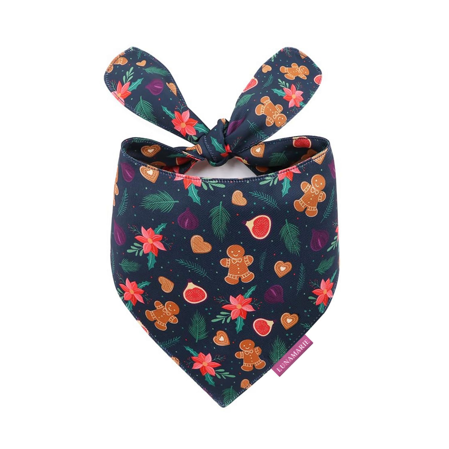 Bandana Luxo Cães LunaMarie - Poliéster Premium, 3 Tamanhos, 100% Manual, Camada Dupla