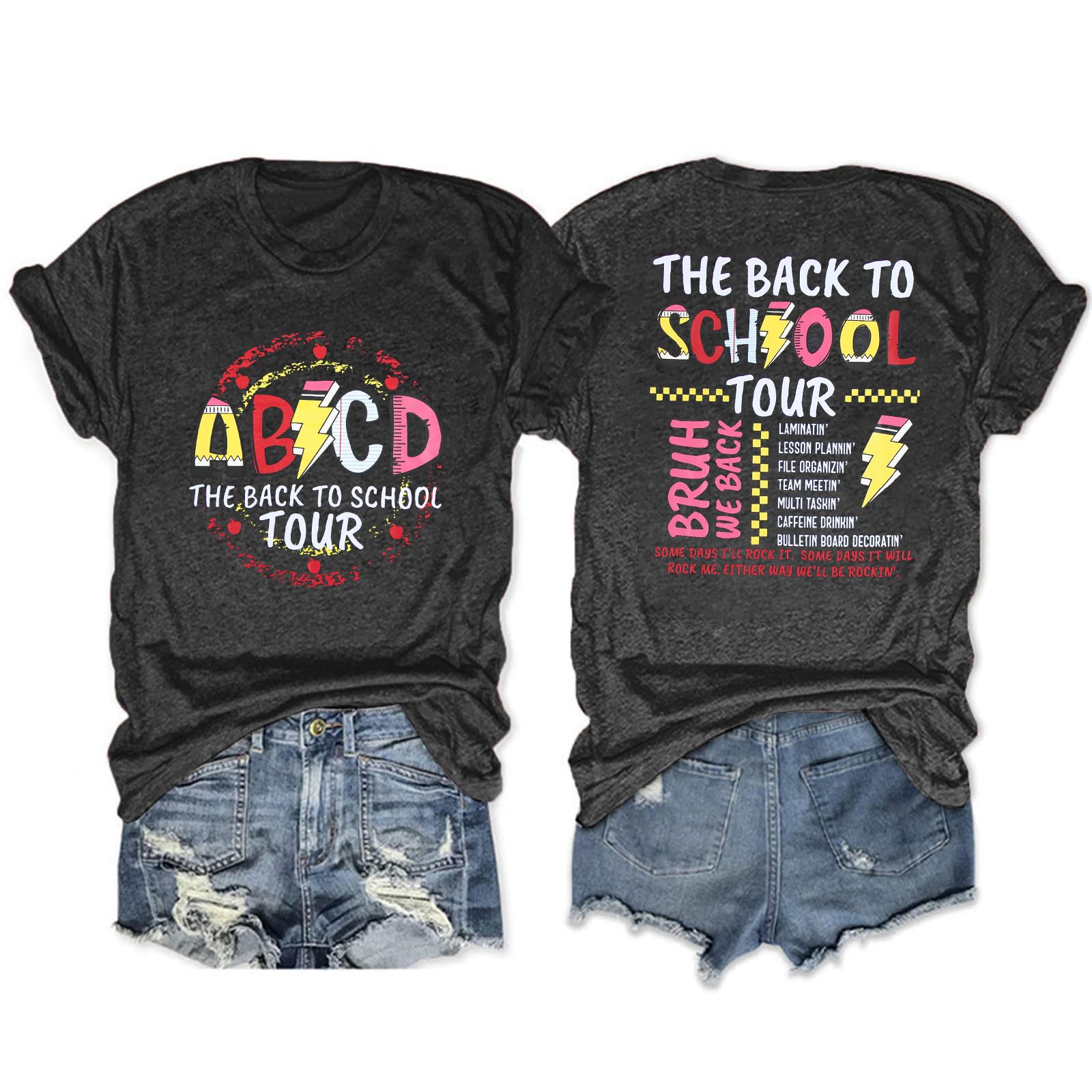 SFHFY Happy First Day of School Shirt Women Teacher Shirts Back to School T Shirt Teacher Appreciation Gift Shirt