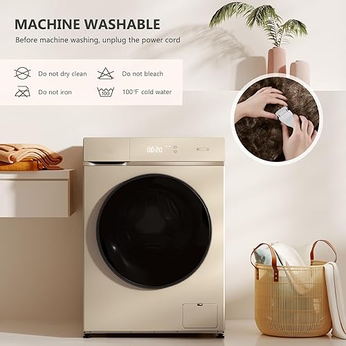 Miniatura 9 de Homemate Manta térmica con peso  Manta eléctrica de 50 x 60 pulgadas, 10 libras, calentamiento rápido, manta pesada de 12468 horas de apagado