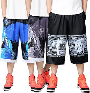 3 Pack Mens Basketball Shorts Dry-Fit Athletic Running Gym Workout Big and Tall Short Pant 4XL