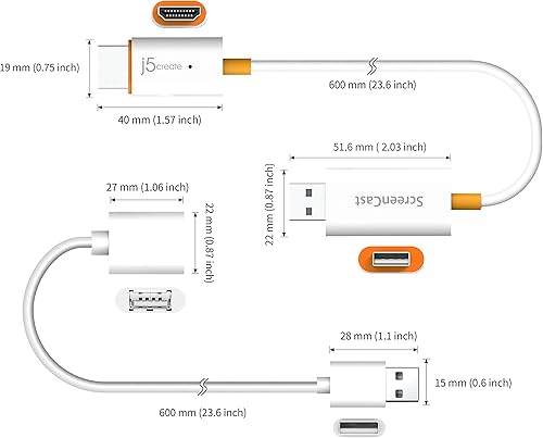 Vista 7 de j5create ScreenCast - Receptor adaptador de pantalla inalámbrico HDMI – Espejo de teléfono, tableta, portátil a HDTV – Compatible con MiraCast