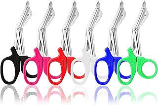 AAPROTOOLS NEW PREMIUM GRADE 6 PCS (BLACK & YELLOW & BLUE & RED & ORANGE & PINK) PARAMEDIC UTILITY BANDAGE TRAUMA EMT EMS SHEARS SCISSORS 5.5 INCH STAINLESS STEEL A+ QUALITY