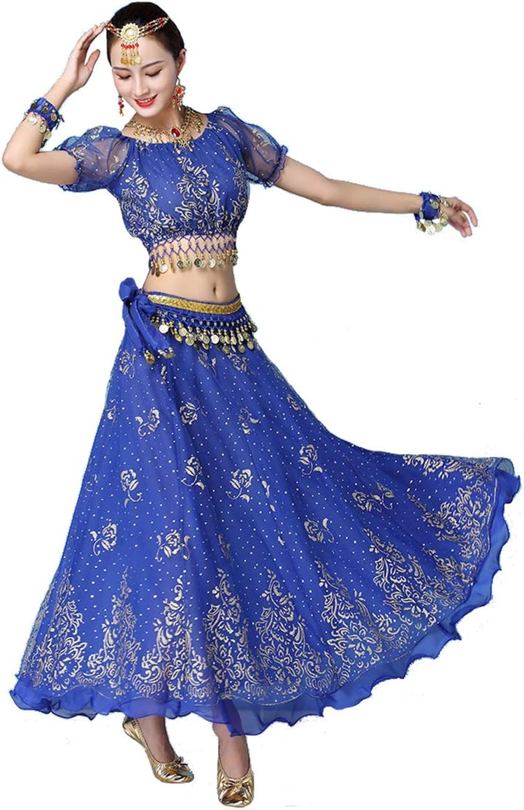 Bollywood indian womens ladies fancy anarkali salwar kameez dress blue/red/pink/green arabian princess belly dance skirt outfits costume