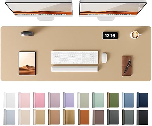 Miniatura 76 de YSAGi Protector de escritorio de cuero, tapete de oficina, alfombrilla grande para mouse, antideslizante, de piel sintética, almohadilla