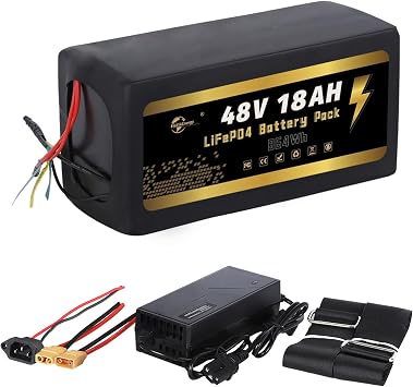 36V 48V 12Ah 15Ah 18Ah 20Ah LiFePO4 Lithium B attery,Built-in 30A BMS for 0-1000W Motor 48V 18AH 30A BMS,0-1000W
