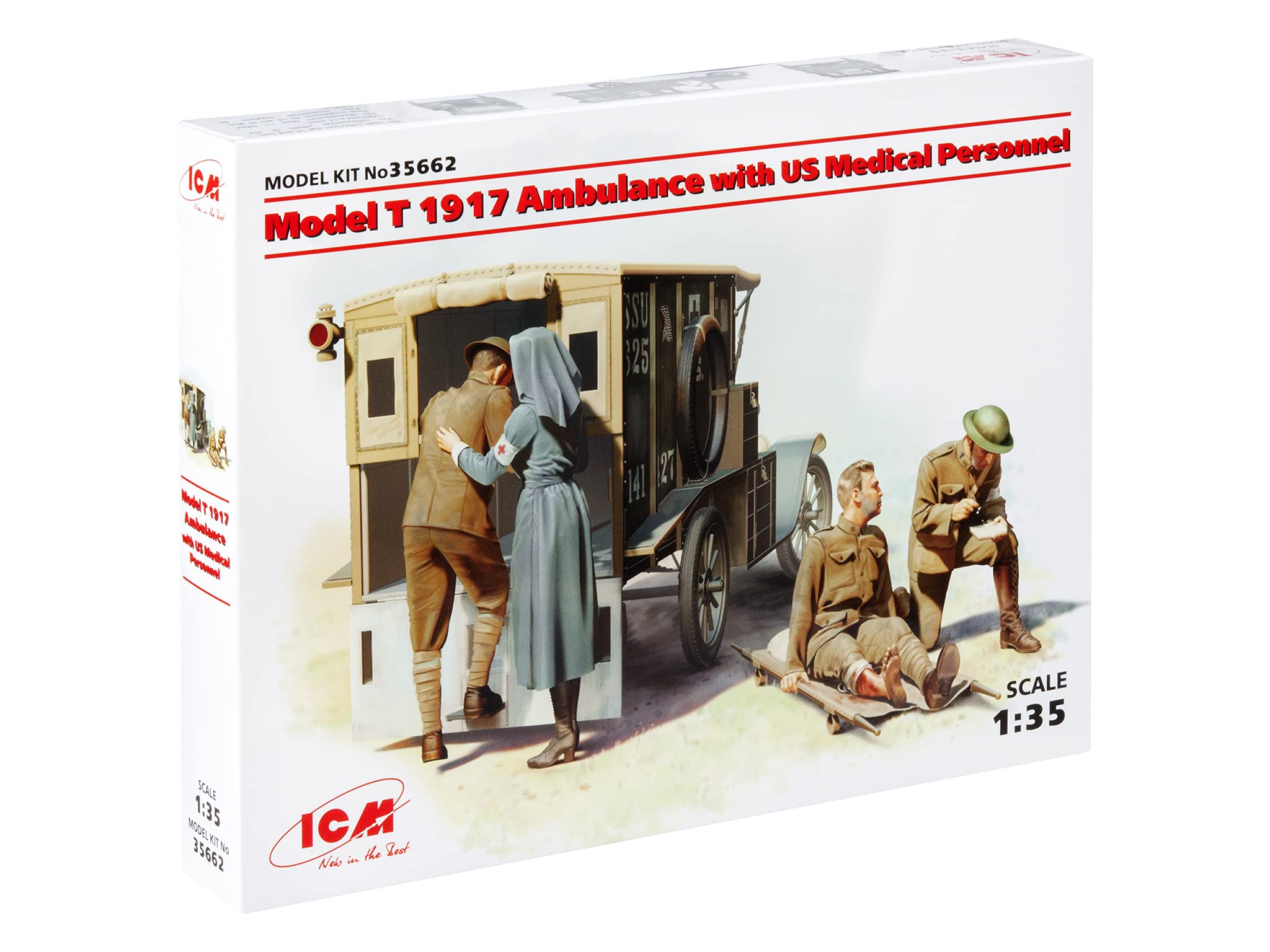 ICM 35662 - Model T 1917 Ambulance with US Medical Personnel - Scale 1:35