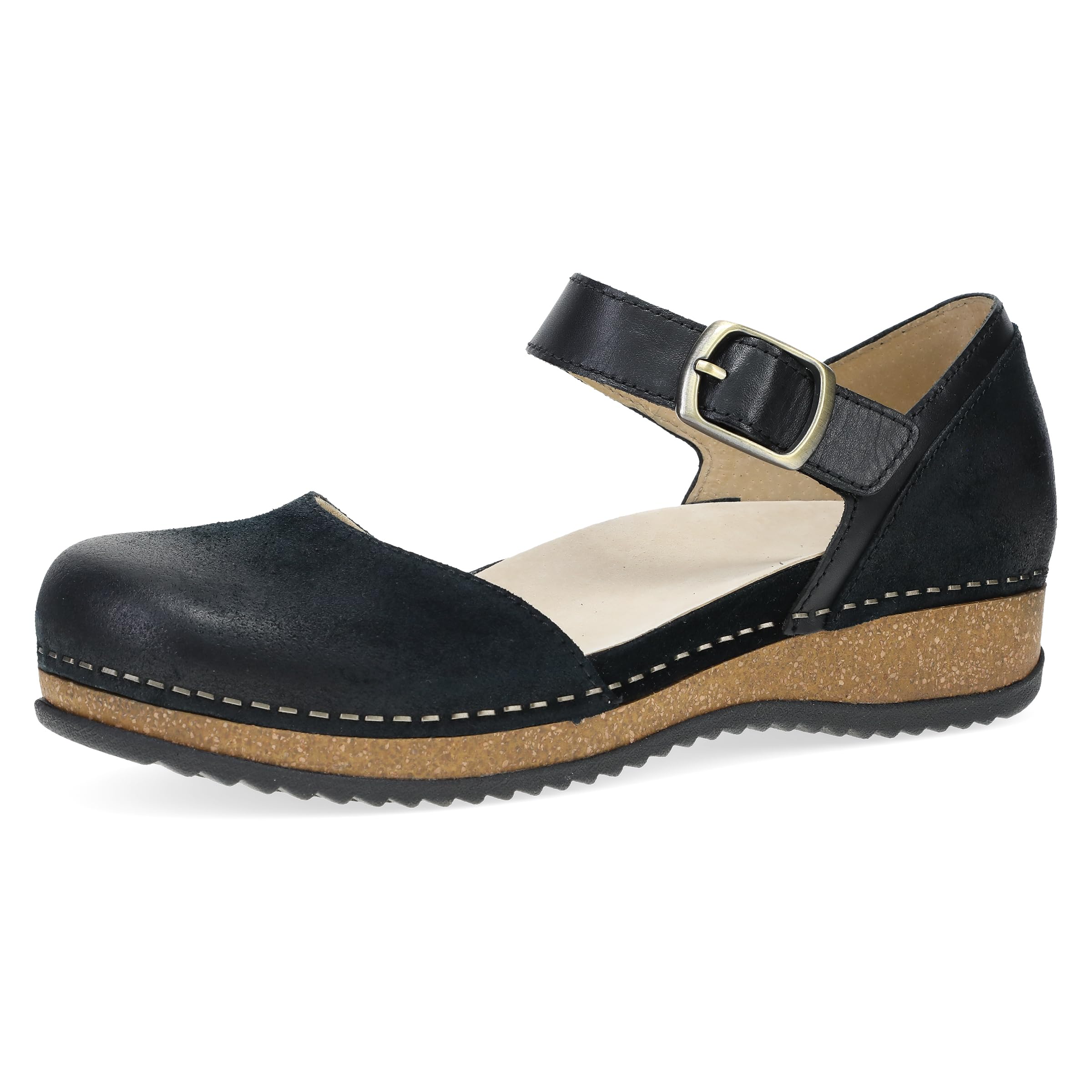 Dansko Mae Mary Jane for Women - Dual-Density Cork/EVA Midsole and Lightweight Rubber Outsole Provide Durable and Comfortable Ride on Patented Stapled